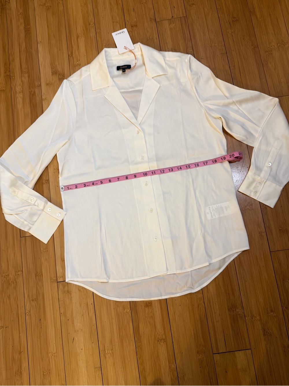 NWT Quince Mulberry Washable Silk Blouse In Ivory Size M - Picture 9 of 13